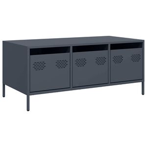 vidaXL Salontafel 101,5x50x43,5 cm koudgewalst staal antracietkleurig