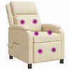 vidaXL Massage Recliner Cr&egrave;mekleurig Stof