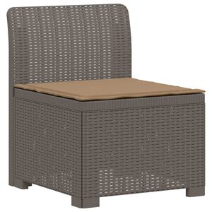vidaXL E&eacute;npersoons Tuinbank met Kussen Rattan Look PP Lichtgrijs