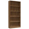 vidaXL Boekenkast 80x24x175 cm bewerkt hout bruin eikenkleur