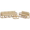 vidaXL Buiten bankenset 7 st 7-zits White and Beige Solid Acacia Wood