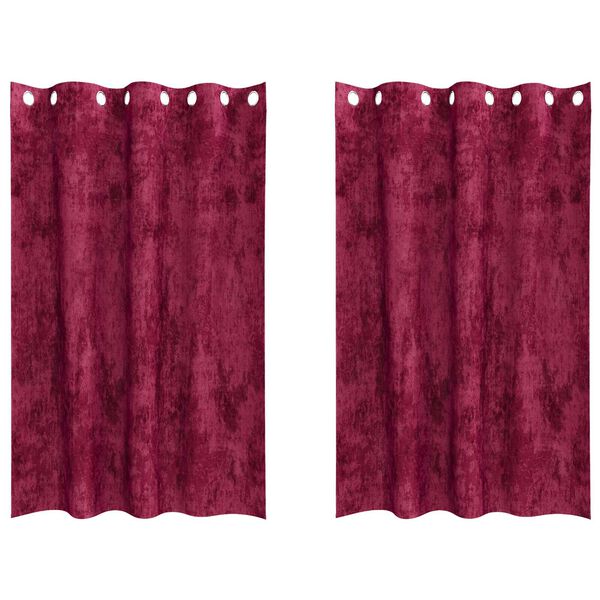 vidaXL Velvet Gordijnen 2 pcs Wijnrood 175 x 140 cm Fluweel