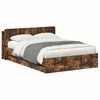 vidaXL Bedframe met opslag Gerookt eiken 135 x 190 cm Bewerkt hout