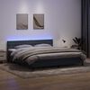 vidaXL Boxspring met matras en LED fluweel donkergrijs 180x220 cm
