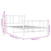 vidaXL Bedframe met hoofd- en voeteneinde metaal wit 75x190 cm