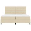 vidaXL Boxspring bed met LED-stripverlichting Cr&egrave;me 200 x 200 cm Stof