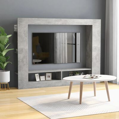 vidaXL Tv-meubel 152x22x113 cm bewerkt hout betongrijs