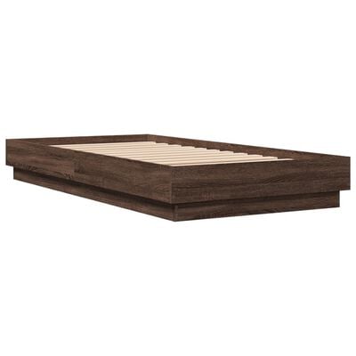 vidaXL Bedframe zonder matras bewerkt hout bruin eikenkleur 75x190 cm