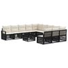 vidaXL Tuinbankenset 12 pcs Zwart poly rattan