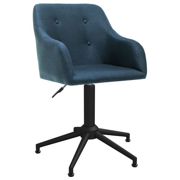vidaXL Eetkamerstoelen draaibaar 6 st stof blauw
