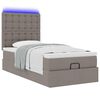 vidaXL Ottoman bed met matras en LED's 90x190cm stof taupe