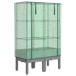 vidaXL Plantenbak verhoogd met kashoes 80x40x140 cm rattanlook