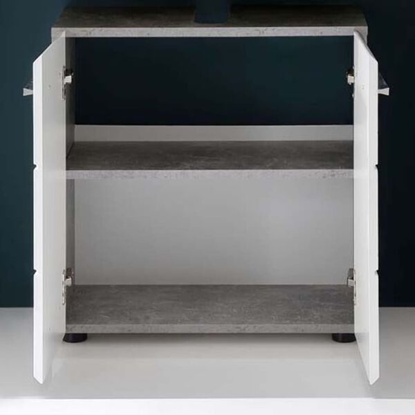 Trendteam Wastafelkast Nano wit en cementgrijs