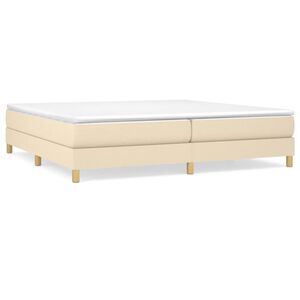 vidaXL Boxspring bed stof cr&egrave;mekleurig 200x200 cm