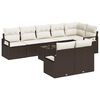 vidaXL Tuinbankenset met kussen 9 pcs Bruin en Cr&egrave;me poly rattan