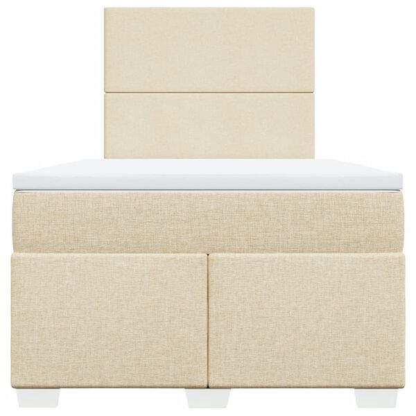 vidaXL Boxspring met matras stof cr&egrave;mekleurig 120x200 cm