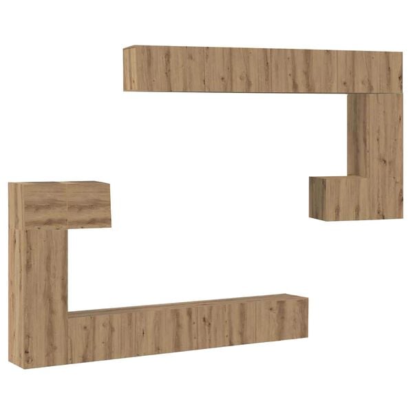 vidaXL TV Eenheden Wandgemonteerd 4 pcs Artisan Eiken Bewerkt hout