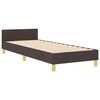 vidaXL Bedframe met hoofdeinde Donkerbruin 90 x 190 cm Stof