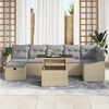 vidaXL Tuin Sofa Set met kussen met opslag 8 pcs Beige Poly riet