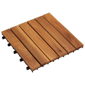 vidaXL Terras Tegel 30 pcs Bruin 30 x 30 cm Acacia Hardhout