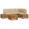 vidaXL 5 st Buiten bankenset Massief Acaciahout en Polyester