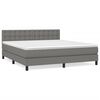 vidaXL Boxspring met matras stof donkergrijs 180x200 cm