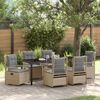 vidaXL Tuin eettafelset 7 pcs Beige en Licht Grijs poly rattan