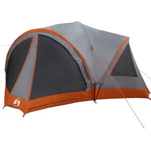 vidaXL Familietent voor 10 personen Grijs en Oranje 460 x 430 x 214 cm