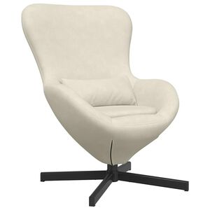vidaXL Eivormige stoel Cr&egrave;me 63 x 73 x 90 cm Fluweel