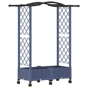 vidaXL Verhoogd Bed met Trellis en Dak Grijs 124 x 40 x 129 cm PP