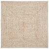 vidaXL Gebied Tapijt Natuurlijk en Wit 120 x 120 cm Jute