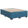 vidaXL Boxspring met matras fluweel donkerblauw 140x190 cm
