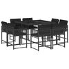 vidaXL 9-delige Tuinset poly rattan zwart