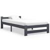 vidaXL Bedframe massief grenenhout donkergrijs 100x200 cm