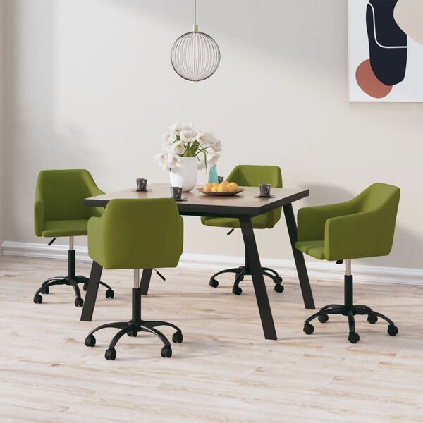 vidaXL Eetkamerstoelen draaibaar 4 st fluweel lichtgroen