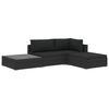 vidaXL 4-delige Loungeset met kussens poly rattan zwart