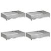 vidaXL Gazonrand 4 st 100 x 60 x 20 cm Staal Zilverkleurig