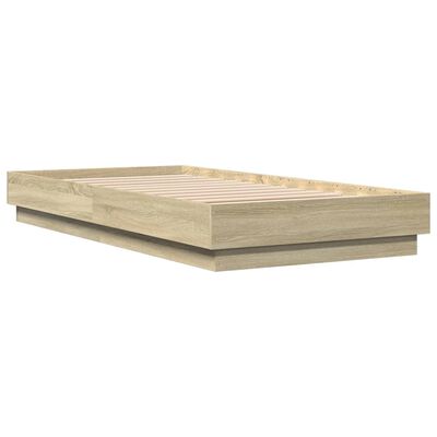 vidaXL Bedframe bewerkt hout sonoma eikenkleurig 90x190 cm