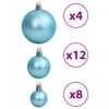 vidaXL Kerstballen 100 st 3/4/6 cm turquoise