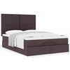 vidaXL Ottoman bed met matras 140x190cm stof donkerbruin