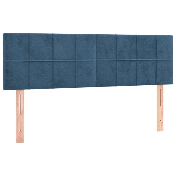 vidaXL Hoofdbord LED 144x5x78/88 cm fluweel donkerblauw