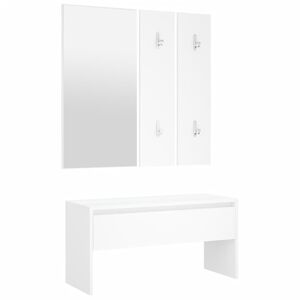 vidaXL Garderobe set bewerkt hout wit