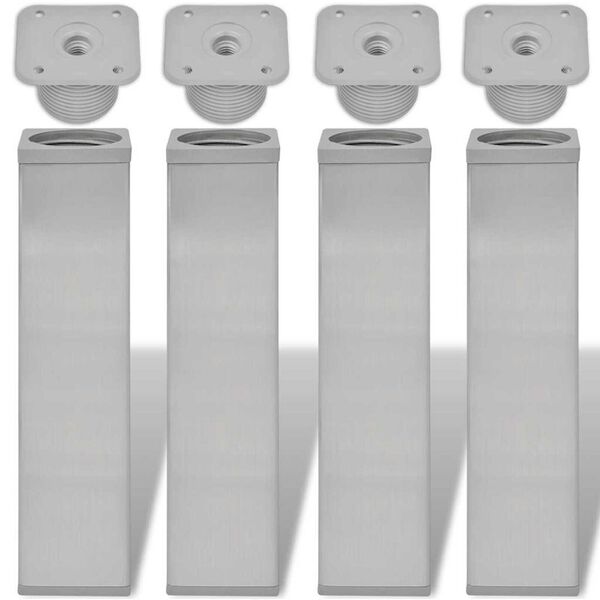 vidaXL Sofa-poten 4 pcs Zilver 38 x 38 x 180 mm IJzer