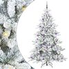 vidaXL Kunstmatige Inklapbare Kerstboom Wit 210 cm PVC en staal