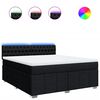 vidaXL Boxspring met matras stof zwart 180x200 cm