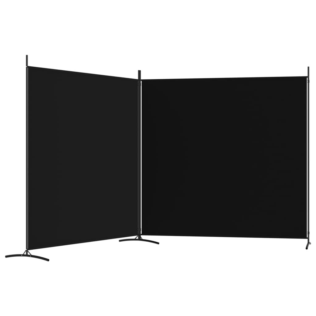 Kamerscherm met 2 panelen 348x180 cm stof zwart kopen