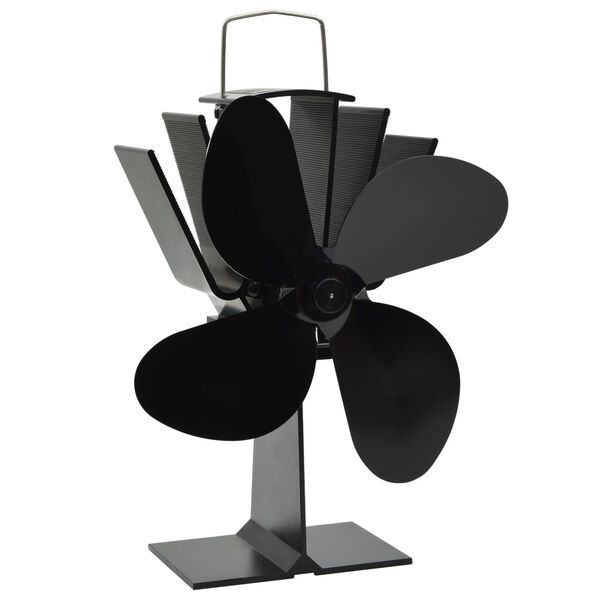 vidaXL Kachelventilator met 4 vinnen zwart