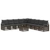 vidaXL Tuinbankenset 10 st Grijs poly rattan