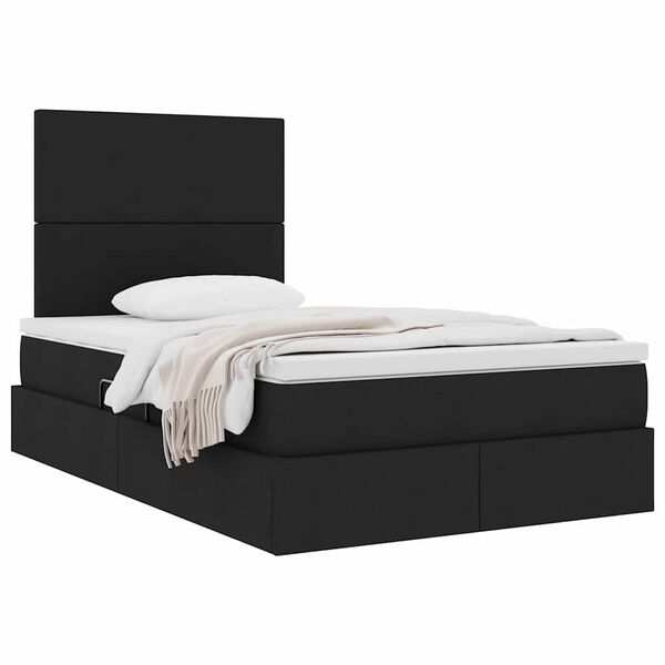 vidaXL Opslag bed met matras met matras Zwart 120 x 190 cm Stof