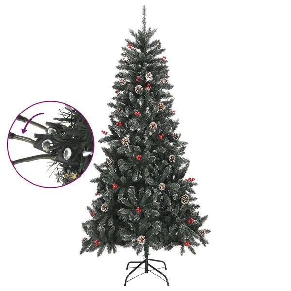 vidaXL Kunstkerstboom met standaard 240 cm PVC groen